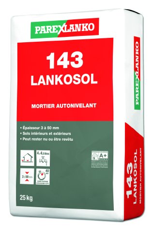 Mortier de ragréage sol autonivelant LANKOSOL 143 intérieur/extérieur sac de 25kg