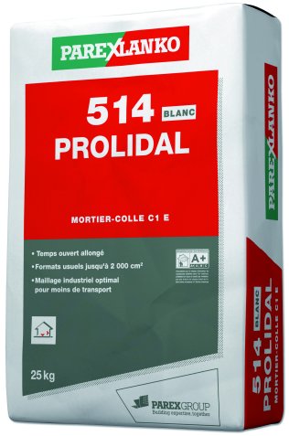 Mortier colle carrelage PROLIDAL 514 blanc C1E sac de 25kg